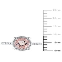 1- Carat T.G.W. Morganite i Diamond Accent 10kT zaručnički prsten od bijelog zlata