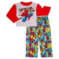 Spider-Man Boys Klasični dugi rukavi i gornje hlače pidžama s dvodijelnim setom za spavanje, veličine 4-10