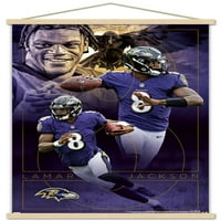 Baltimore Ravens - zidni plakat Lamar Jackson s magnetskim okvirom, 22.375 34