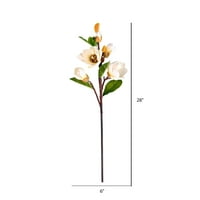 Umjetna stabljika bijele magnolije od 28, set od 3