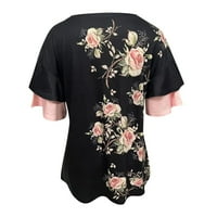 Topovi tunike za Tajice, topovi Plus veličine, bluze, majice kratkih rukava, puloveri pravilnog kroja, majice s cvjetnim printom,