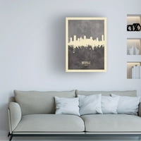 Michael Tompsett 'Nashville Tennessee Skyline Grey' Canvas Art