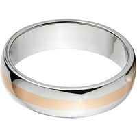 Polu krug titanijskog prstena s bakrenim umetkom i poliranim završetkom
