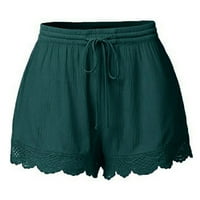 Ženske kratke hlače za trčanje, elastične kratke hlače za vježbanje s jednobojnim printom visokog struka, zelene, e-mail