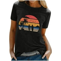 Ljetna majica s kratkim rukavima, majica s kratkim rukavima, Bluza s printom za surfanje, kratka majica, Ženska bluza na plaži