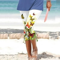 Žensko odijelo za hlače ljetni ležerni Kapri na plaži s cvjetnim uzorkom s prorezom na vezici lagane uske ošišane hlače