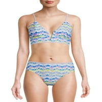 Vremena i TRU ženski i ženski plus size val print bikini vrh