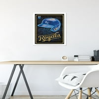 Kansas City Royals - plakat neonske kacige, 14.725 22.375 uokviren