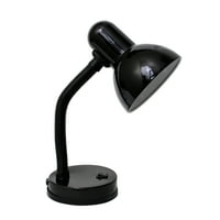 Jednostavan dizajn Osnovna metalna stolna svjetiljka s fleksibilnim vratom za crijevo, Crna