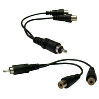 6in RCA mužjak do dvostrukog RCA adapter ženskog razdjelnika, 3pk