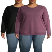 Terra & Sky Womens plus size Fleece Atleisure Twimshirt 2-Pack