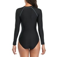 Ženski kupaći kostim, kupaći kostim s patentnim zatvaračem sprijeda, Rukav visokog vrata, UV zaštita, brzo sušenje za surfanje, ronjenje,