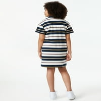 Asimetrična polo haljina za djevojčice labavog sastavljanja, veličine 4-18