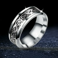 Prstenovi za žene prsten za zmajeve od titana sa srebrnim zlatnim zmajem prsten od nehrđajućeg čelika