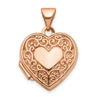 Primal Gold Karat Rose Gold Screll Screck Heart s kabelskim lancem konopa