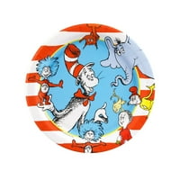 Paket plavih i crvenih dr. Seussa za jednokratnu upotrebu papira za desertne ploče 5.75