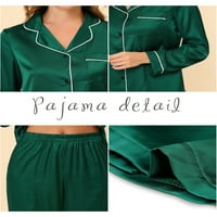 Jedinstveni prijedlozi Ženska odjeća za slobodno vrijeme vrhovi i hlače dugih rukava satenski kompleti pidžama za spavanje