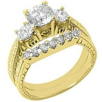 Zaručnički prsten od 14k žutog zlata, vjenčani prsten od 1k