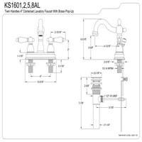 Kingston Brass KS1602AL in. Kupaonska slavina u sredini, polirani mesing