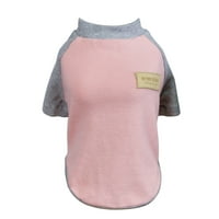 Raglan majica s rukavima od pamuka Za Pse, odjeća za kućne ljubimce, ružičasta siva