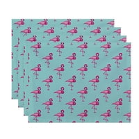Jednostavno Daisy, Flamingo fanfare Multi Animal Print Placemat, Aqua