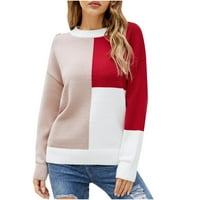 Ženska ležerna haljina od džempera-udoban topli pleteni džemper s dugim rukavima, pulover s okruglim vratom, vrhovi za slobodno vrijeme
