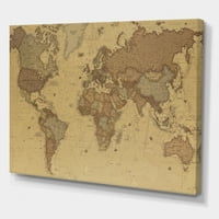 Drevni svijet Karta III slikanje platna Art Print