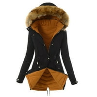 Ženski kaputi, dugi kaputi s kapuljačom, Vanjska odjeća za ekstremne hladnoće, jakna s dugim rukavima obložena runom, kaput