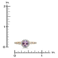 Prsten od srebra od 14 karata, pozlaćen ovalnim oblikom, obrađen ružičastim ametistom i bijelim topazom