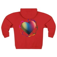 Majica s kapuljačom s patentnim zatvaračem u obliku šarenih srca
