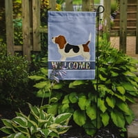 3577 $ Basset Hound, Zastava dobrodošlice za vrt, mala, višebojna