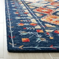Tepih od vune u geometrijskom uzorku, tamno narančasta, 9' 12'