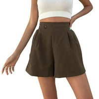 Ženske teretne hlače vrećaste 92-inčne jednobojne visoke struke elastični pojas A kroja široke hlače s elastičnim strukom u struku