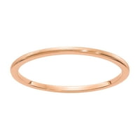 18K polukružni satenski prsten od ružičastog zlata s mogućnošću nadogradnje