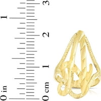 Početna slova na 10-karatnim žutim zlatnim prstenovima s kurzivom US-U, veličine 4-za žene i djevojke