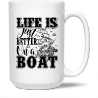 Novo, Ukrasna šalica za plovidbu, jedinstvena keramička šalica za kavu za plovidbu, život na brodu je jednostavno bolji, porculanska