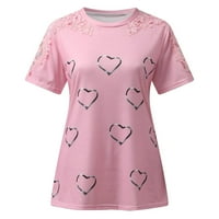 Proljetni topovi za žene bluze kratkih rukava modna čipkasta majica elegantni ležerni cvjetni topovi trendi majice s okruglim vratom