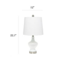 Elegantan dizajn moderne stolne svjetiljke u obliku staklene bundeve-Bijela