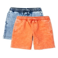 Wonder Nation Boys Pull-On Jean Shorts, 2-Pack, veličine 4- & Husky