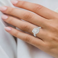 Platinum cttw i2 hi dijamantski jastuk multi halo zaručnički prsten predstavljen s baguette kamenom