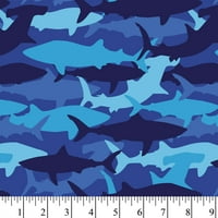 David Textiles Shark Camo pamučna tkanina po dvorištu