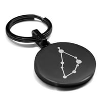 Astrološko zviježđe Jarac od nehrđajućeg čelika Okrugli medaljon privjesak za ključeve kružni prsten