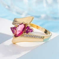 Zaručnički prsten s otvorenom trakom cirkoni okruglog reza ženski vjenčani prstenovi Ženski nakit prsten Ženski puni dijamantni prsten