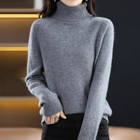 Modni Ženski džemper ženski jesenski džemperi pleteni džemper u boji s prekriženim rukavima s rupom na ramenu modni džemper s lampionom