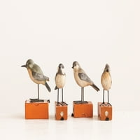 Kreativne kooperativne ptice od smole s metalnim nogama