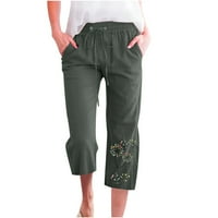 $ Plus size ženske hlače na rasprodaji, modne ženske Ležerne rastezljive široke hlače s printom, ravne hlače širokih nogavica s džepom