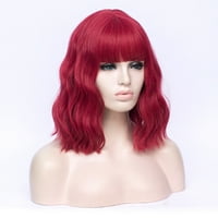 Jedinstveni prijedlozi perika za ljudsku kosu za žene od 14 vinsko crvena kovrčava perika s kapom za periku