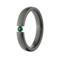 Smaragdno crni cirkonijev prsten za podešavanje napetosti