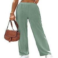 Ženske hlače u boji, jednobojne Palazzo hlače, hlače visokog struka, ležerna dnevna odjeća, široke zelene hlače u boji, u boji, u