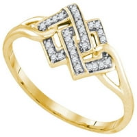 Veličina 5. - Prsten od srebra sa žutom pozlatom i okruglim bijelim dijamantom s kanalom ae